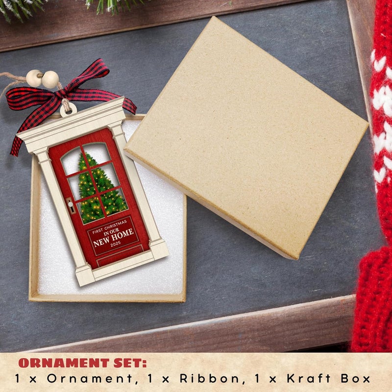 TEEBIM New Home Ornament 2025 - New Home Christmas Ornament for First Home, Newhouse Owners - Housewarming Gifts for First House, Housewarming Gift Ideas for Couple - Wood Ornament​ - Image 3